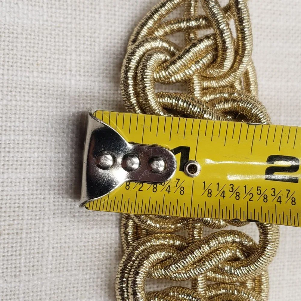 Samuel Edelman circus woven gold‎ tone soft choker necklace - Picture 5 of 10